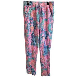 Lilly Pulitzer XS Emora Knit Terry Cloth Lined Pull on Pants with Pockets